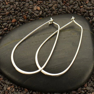 Nina Designs Sterling Silver Large Teardrop Hoop Earring