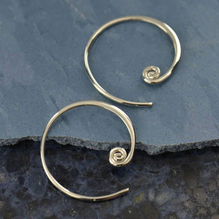 Nina Designs Sterling Silver Hoop Earring with Curlicue