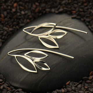 Nina Designs Sterling Silver Ear Hook with Marquis Leaves