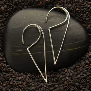 Nina Designs Sterling Silver Wire Open Triangle Earrings