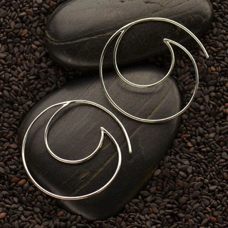 Nina Designs Sterling Silver Wave Hoop Earrings