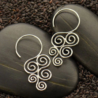 Nina Designs Sterling Silver Ear hook with Cascading Swirl