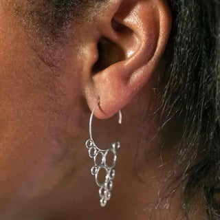 Sterling Silver Ear Hook with Cascading Circles 47x25mm - Nina Designs