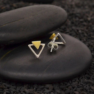 Nina Designs Double Triangle Post Earrings