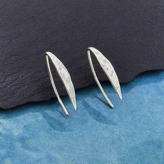 Nina Designs Sterling Silver Hammered Arc 20mm Ear Wires