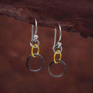 Nina Designs Mixed Metal Three Circle Dangle Earrings