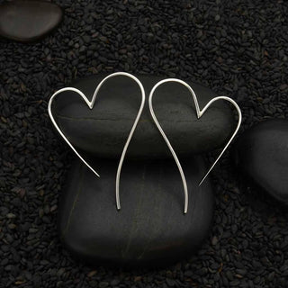 Nina Designs Sterling Silver Wire Heart Earrings