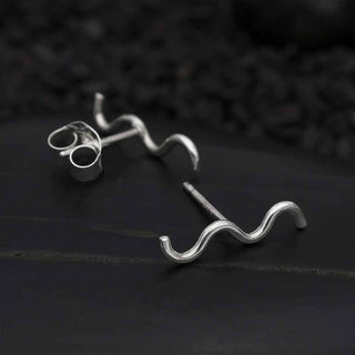 Nina Designs Sterling Silver Squiggly Line Post Earrings