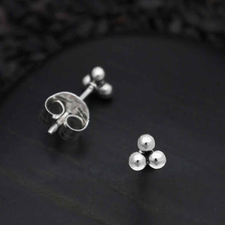 Nina Designs Sterling Silver Three Dots Post Earrings