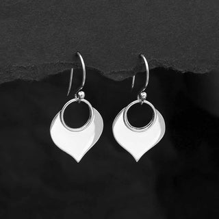 Nina Designs Sterling Silver Lotus Petal Dangle Earrings