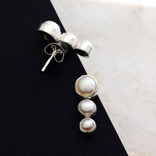 Nina Designs Triple Pearl Post Earrings