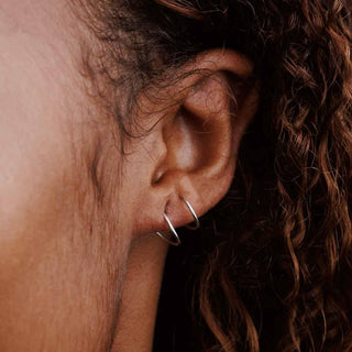 Sterling Silver Double Pierced Illusion Earrings 10mm - Nina Designs