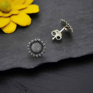 Nina Designs Sterling Silver Sunflower Post Earrings