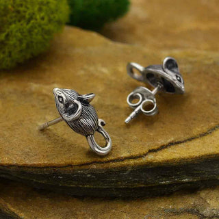 Nina Designs Sterling Silver Mouse Post Earrings