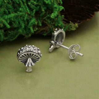 Nina Designs Sterling Silver Mushroom Post Earrings