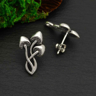 Nina Designs Sterling Silver Three Mushroom Post Earring