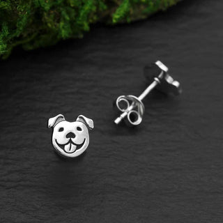 Nina Designs Sterling Silver Dog Face Post Earrings