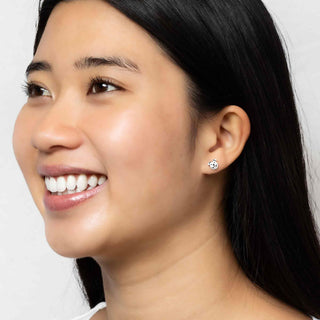 Sterling Silver Dog Face Post Earrings 7x7mm - Nina Designs