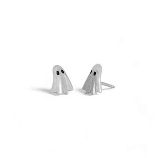 Nina designs Sterling silver 3D Ghost Post Earrings on white background