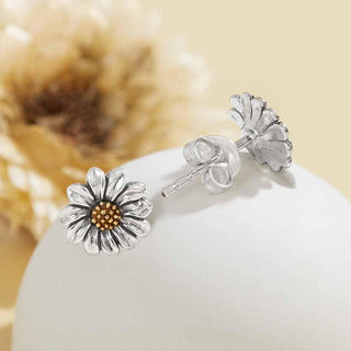 Nina Designs Mixed Metal Daisy Post Earrings