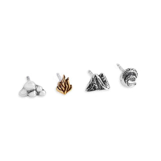 Nina Designs Air, Fire, Earth, and Water Element Post Earring Set