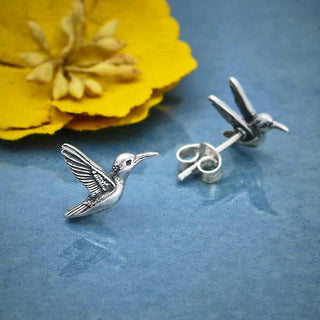 Nina Designs Sterling Silver Hummingbird Post Earrings