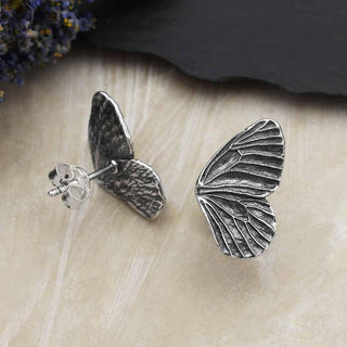 Nina Designs Sterling Silver Butterfly Wing Post Earrings