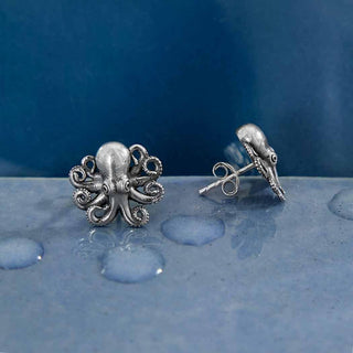 Nina Designs Sterling Silver Mini Octopus Post Earrings