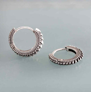 Nina Designs Sterling Silver Dragon Scale Huggie Hoop