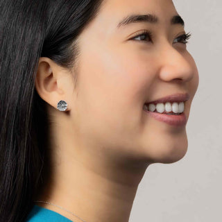 Sterling Silver Lily Pad Post Earrings on model