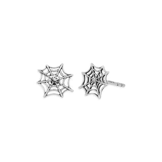 Sterling Silver Small Spiderweb Post Earrings 9x9mm