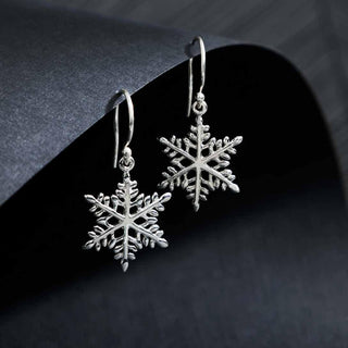 Nina Designs Sterling Silver Snowflake Dangle Earrings
