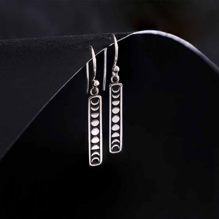 Nina Designs Sterling Silver Vertical Moon Phase Dangle Earrings