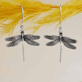 Nina Designs Sterling Silver Dragonfly Dangle Earrings