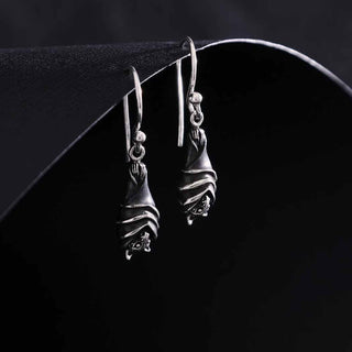 Nina Designs Sterling Silver Hanging Bat Dangle Earrings