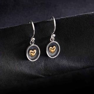 Nina Designs Mixed Metal Shadowbox Earrings with Bronze Heart