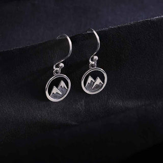 Silver Snowy Mountain Dangle Earrings