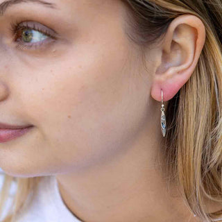 Sterling Silver Kayak Dangle Earrings on model