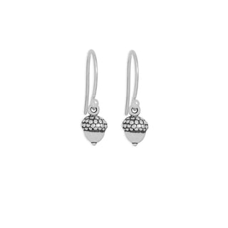 Sterling Silver Acorn Dangle Earrings on white background