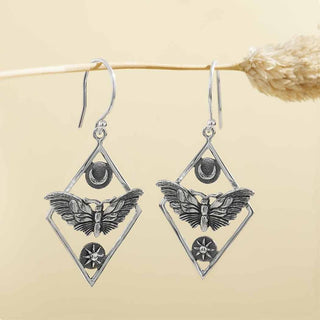 Nina Designs Sterling Silver Geometric Moth Dangle Earrings