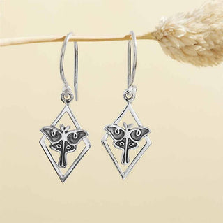 Nina Designs Sterling Silver Geometric Luna Moth Dangle Earrings