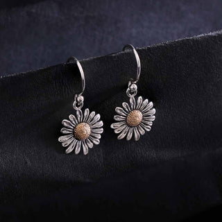 Nina Designs Mixed Metal Daisy Dangle Earrings