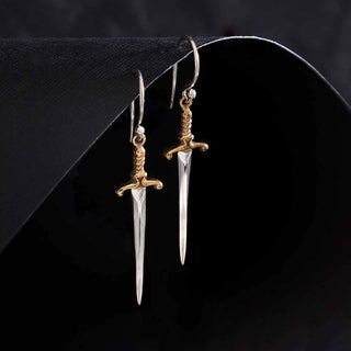 Nina Designs Sterling Silver Sword Earrings