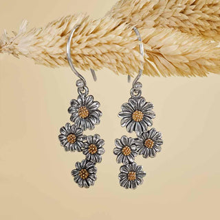 Nina Designs Mixed Metal Daisy Chain Dangle Earrings