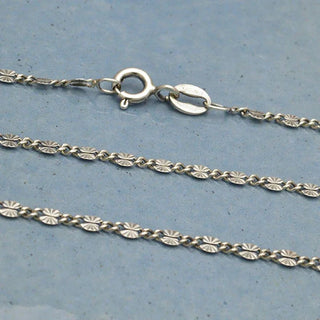 Sterling Silver Delicate Sunburst Chain Necklace 18 Inch - Nina Designs