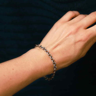 Sterling Silver Chain Bracelet on wrist