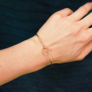 Bronze Charm Bracelet with Hook and Eye Closure on Wrist