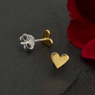 Nina Designs Bronze Heart Post Earrings