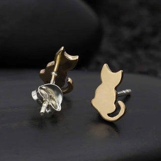 Nina Designs Bronze Cat Post Earrings