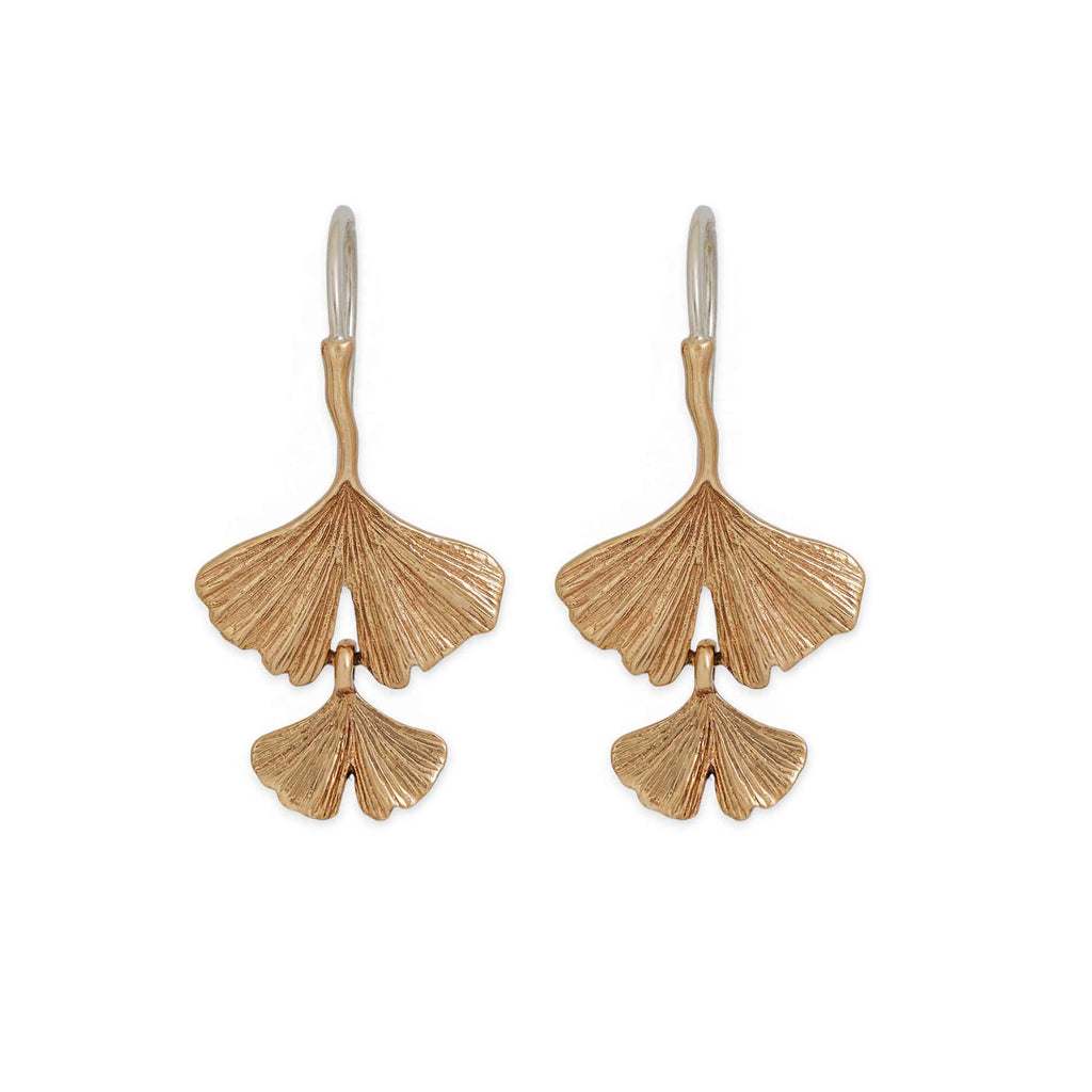 Cascading Ginkgo Leaf Hook Earrings – Nina Designs display picture 3